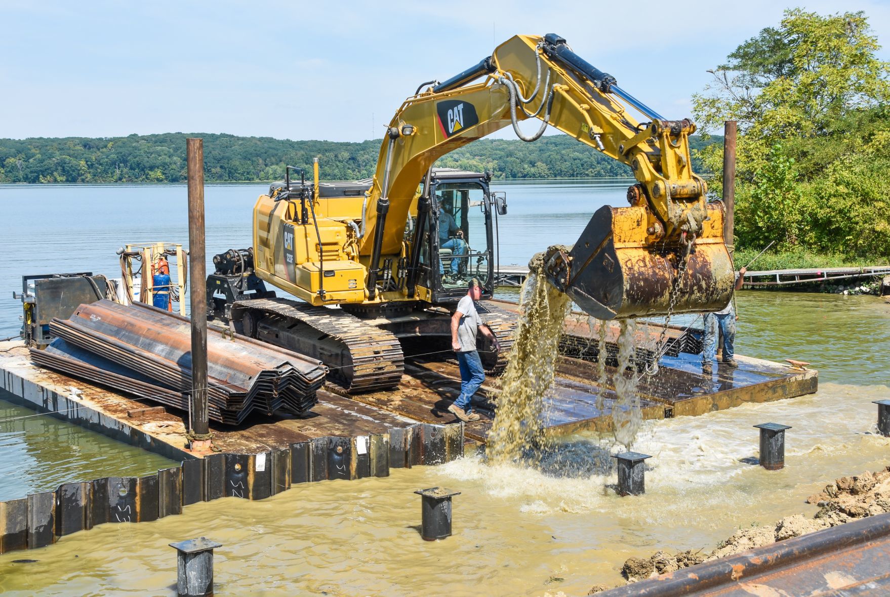 Lake Charleston walkway work 1